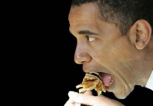 Obama eating